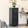 Rolling Storage Cabinet 3-Tier Mobile File Cabinet with Wheels Black