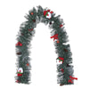 Premium PVC 2.7m Pre Lit LED Christmas Garland Fireplace Wreath Pendant 50 Warm White Lights Pine Cones Stars for Home Decor