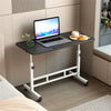 Mobile Stand Up Desk with Wheels Small Computer Desk Adjustable Height Laptop Desk White Standing Table Home Office Desks