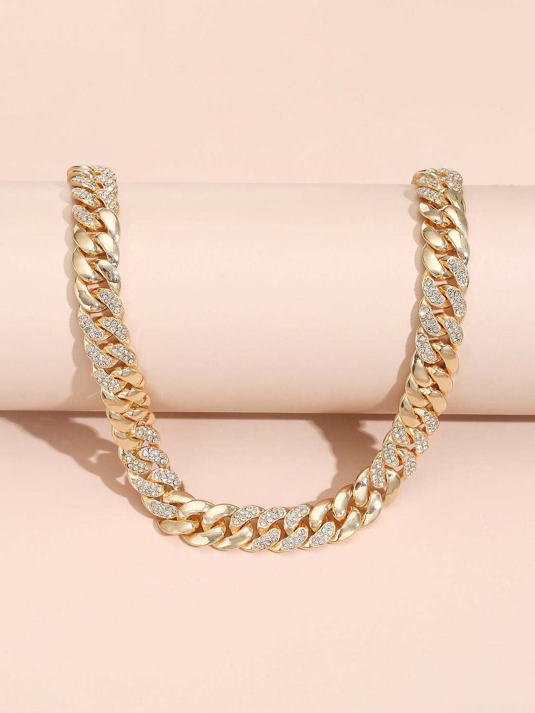 Dimonade Round Link Cuban Gold Chain Necklace