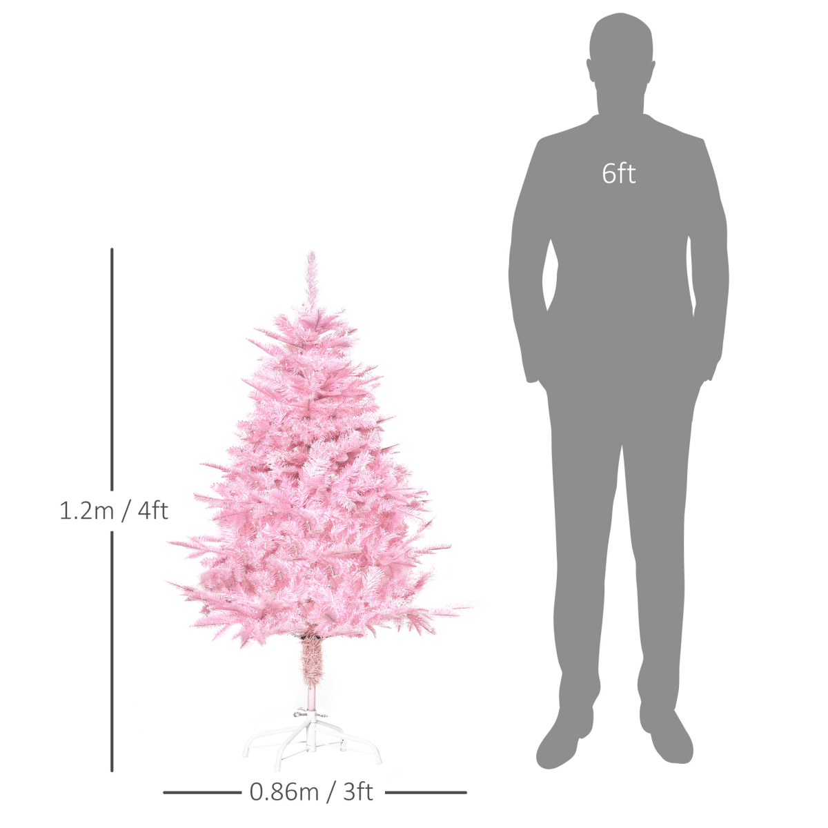 4FT Artificial Christmas Tree - Automatic open - Christmas Pink