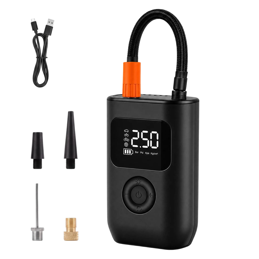 Portable Cordless Electric Air Pump 150PSI Smart Digital Tire Inflator with LED Light Quick Inflation & Auto Stop for Car Motorcycle Bicycle Ball