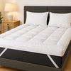 10cm Extra Thick Mattress Topper Hotel Quality Quilted Mattress Pad Ultra Soft Microfiber Filled Deep Comfort Support with Elastic Corner Straps