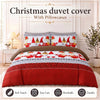 3D Christmas Duvet Cover Set Santa Claus Snowman Reindeer Print Festive Season Bedding with Pillowcases Soft Poly-Cotton Single Double King