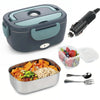 Electric Lunch Box 1.5L Portable Car Food Warmer Heated Bento Box with Stainless Steel 12V/24V Container for Car Truck Travel