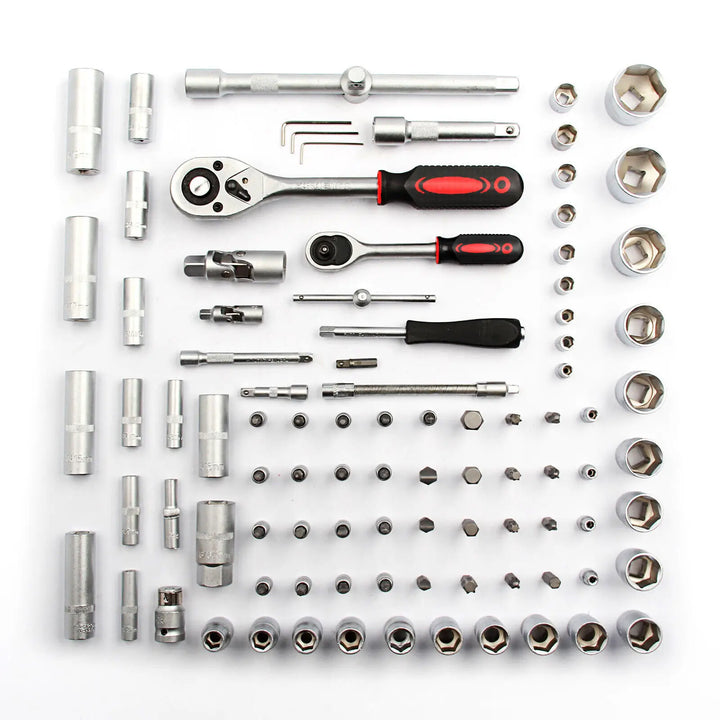 94 Piece 1/2" & 1/4" Drive Socket Set Ratchet Wrench Screwdriver Bits Tool Kit Heavy Duty for Home DIY Garage Car Repair Mechanical Maintenance UK
