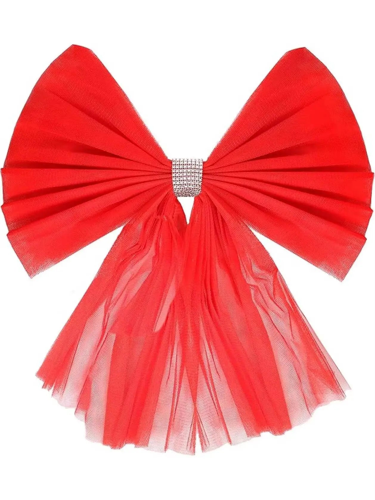 Christmas Door Bow - Large Red Decoration with Diamante Detail - Xmas Baby Shower Wedding Celebration