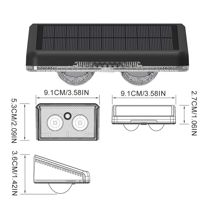 8PCS RGB Solar Fence Wall Lights Outdoor Waterproof IP44 Automatic Dusk to Dawn LED Wall Lamp for Garden Yard Patio Steps Decor