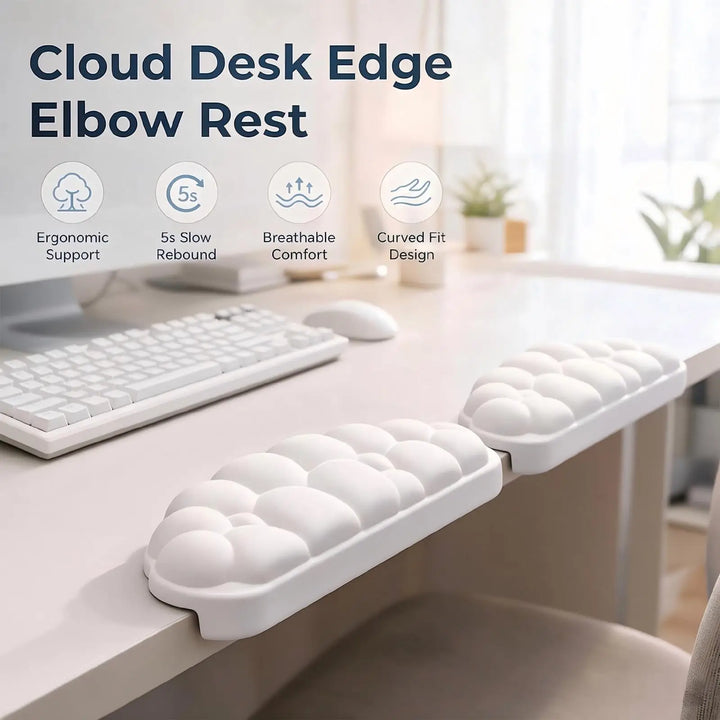 Cloud Shape Desk Edge Elbow Rest Ergonomic Arm Support Cushion Memory Foam 0-90° Adjustable Desk Extender Pad for Home Office Gaming Computer