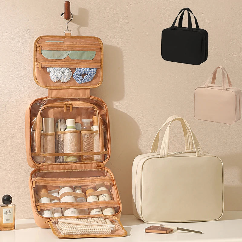 New Hanging Cosmetic Bag for Women Portable Storage Makeup Organizer Large Capacity Travel Toiletry Storage Bags