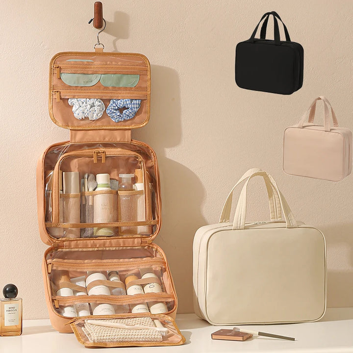 New Hanging Cosmetic Bag for Women Portable Storage Makeup Organizer Large Capacity Travel Toiletry Storage Bags
