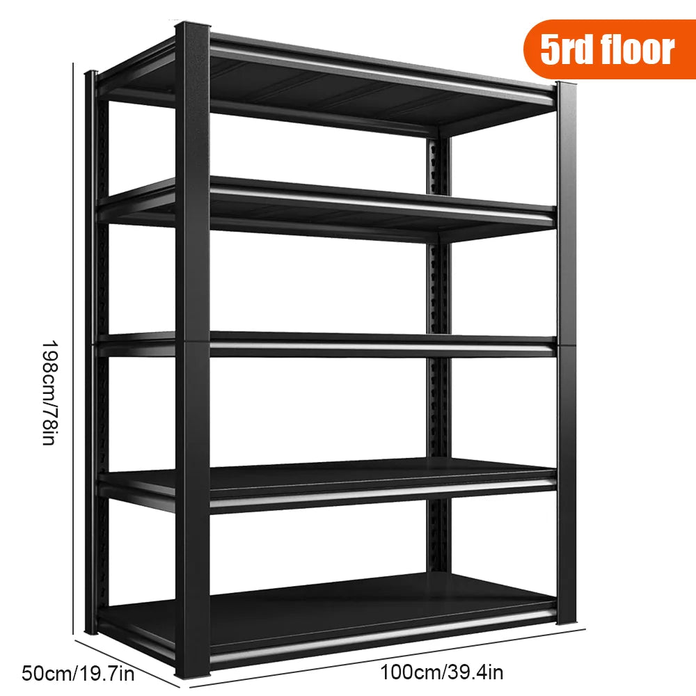3/4/5 Tier storage rack Shelving Heavy Duty, Adjustable supermarket shelves carbon steel warehouse racks household storage racks