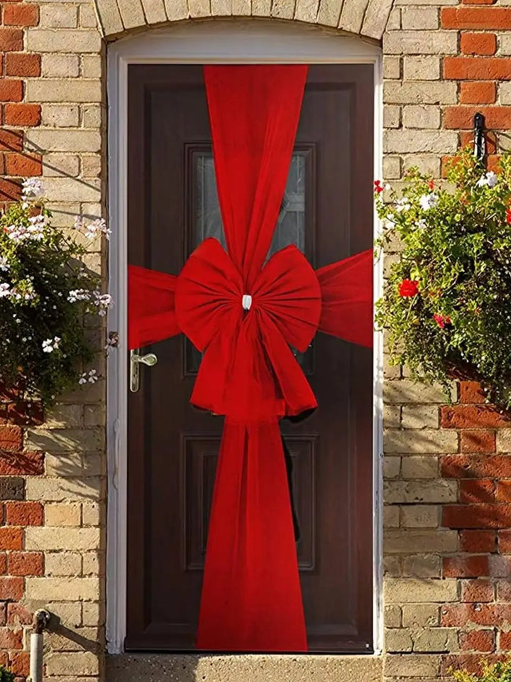 Christmas Door Bow - Large Red Decoration with Diamante Detail - Xmas Baby Shower Wedding Celebration
