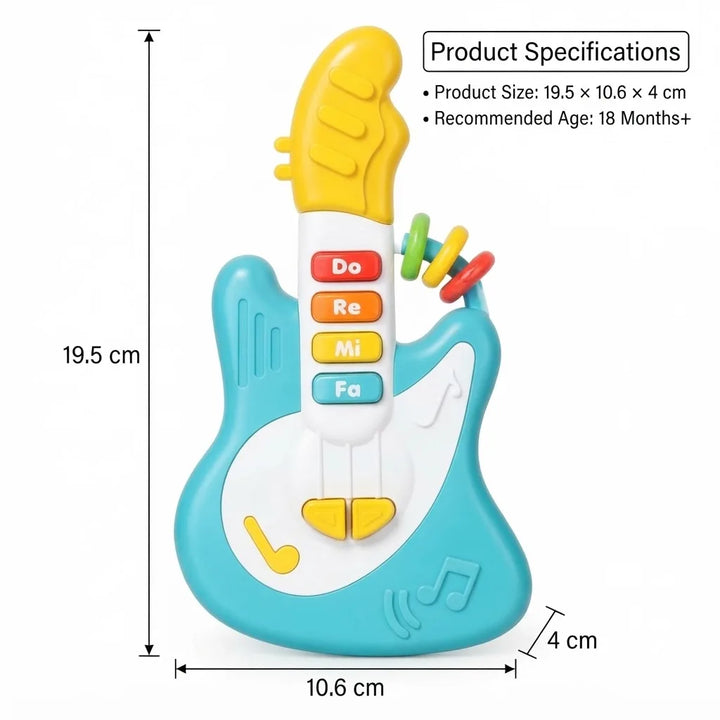 Baby Musical Piano Guitar Toy, Colourful Musical Instrument Toy with Do Re Mi Fa Keys, Early Learning Sound Toy for Toddlers 18 Months+
