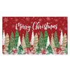 Non-Slip Christmas Door Mat with Classic Red Tree Design – Washable Indoor/Outdoor Holiday Welcome Rug for Home, Porch & Entryway