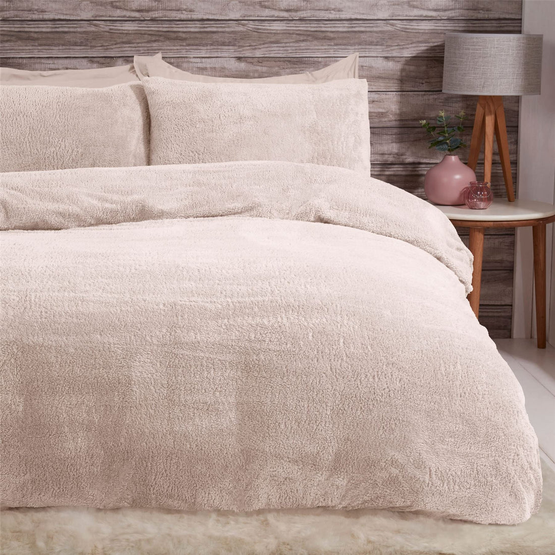TEDDY FLEECE BLUSH DUVET SET SB