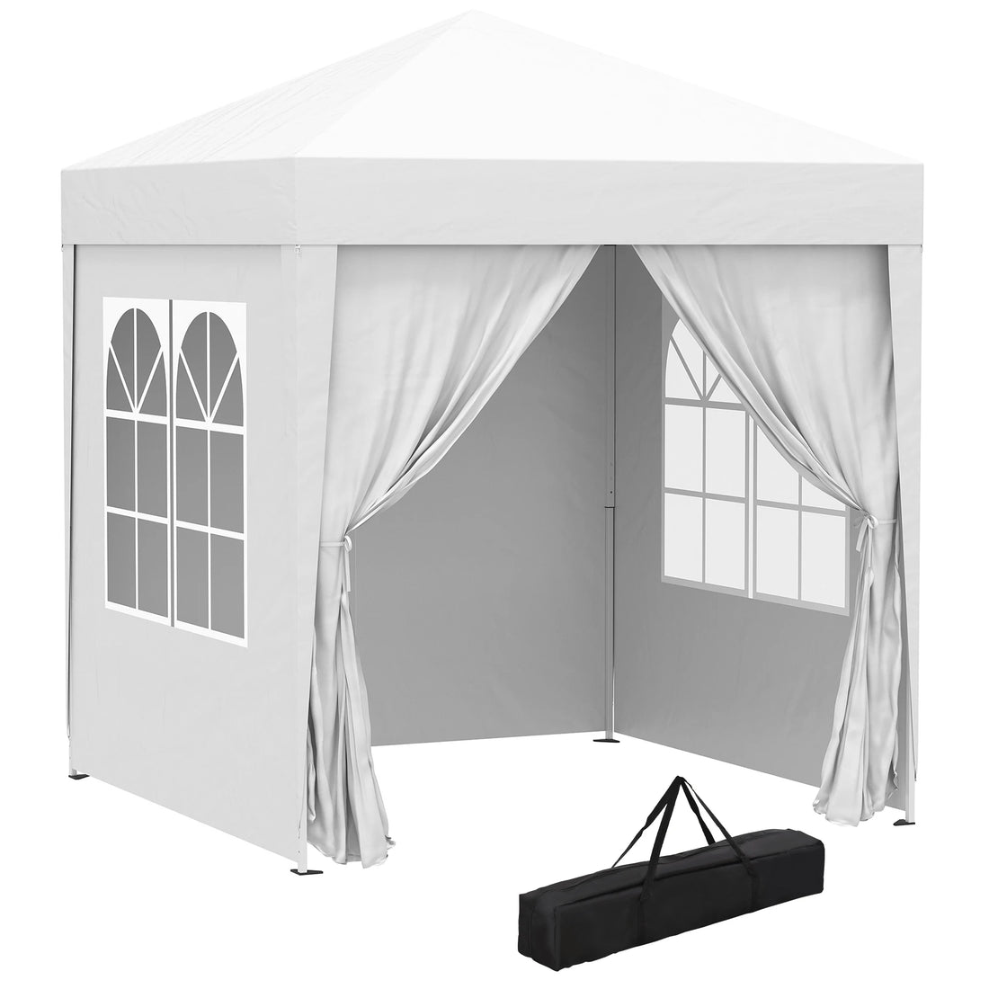 Outsunny 2 x 2 m Garden Pop Up Gazebo, Wedding Party Tent Marquee, Water Resistant Awning Canopy, Blue