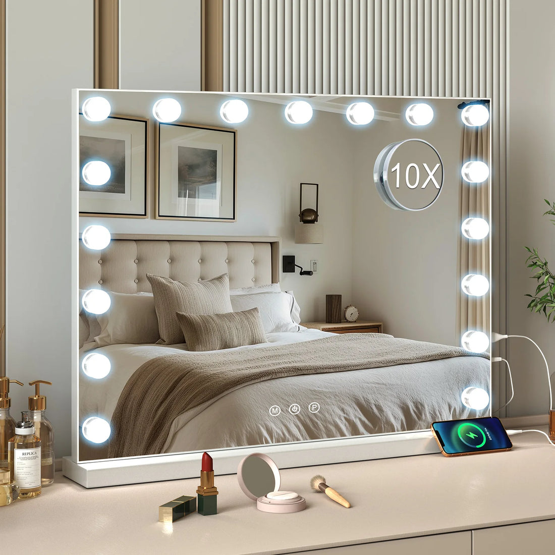 NEW Hollywood LED Vanity Mirror with Adjustable Lights - Sturdy Frame Make Up Mirror for Dressing Table Bedroom