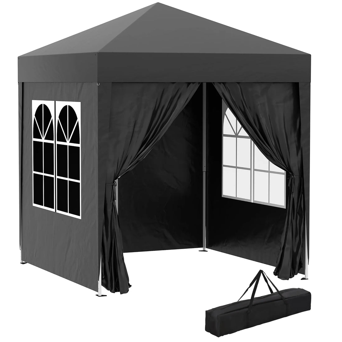 Outsunny 2 x 2 m Garden Pop Up Gazebo, Wedding Party Tent Marquee, Water Resistant Awning Canopy, Blue