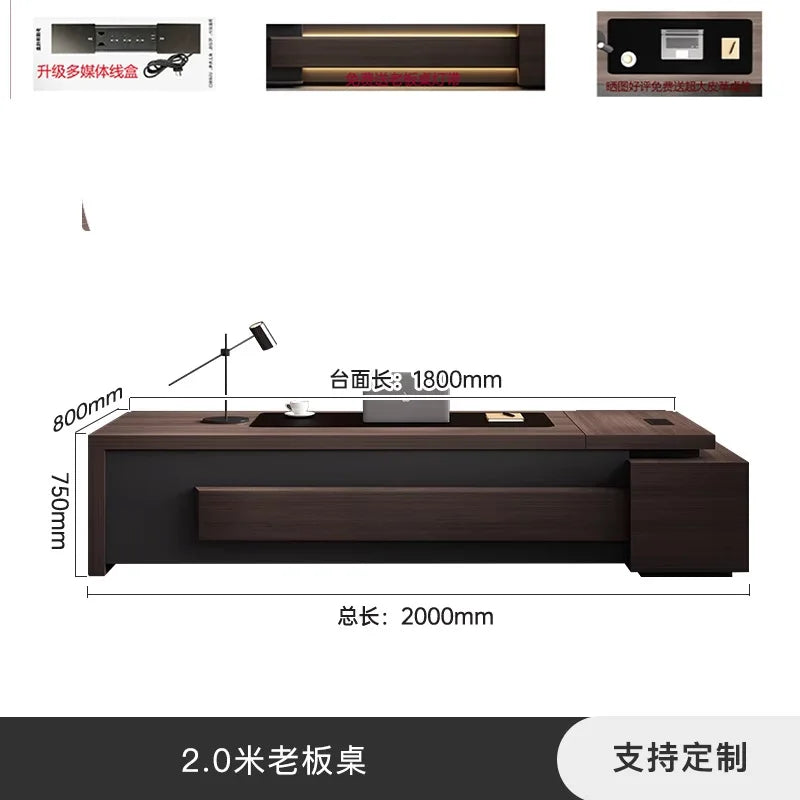 High-end Office Desks, High-end Office Desks, High-end Filing Cabinets, Suitable for Boss Offices and President Offices