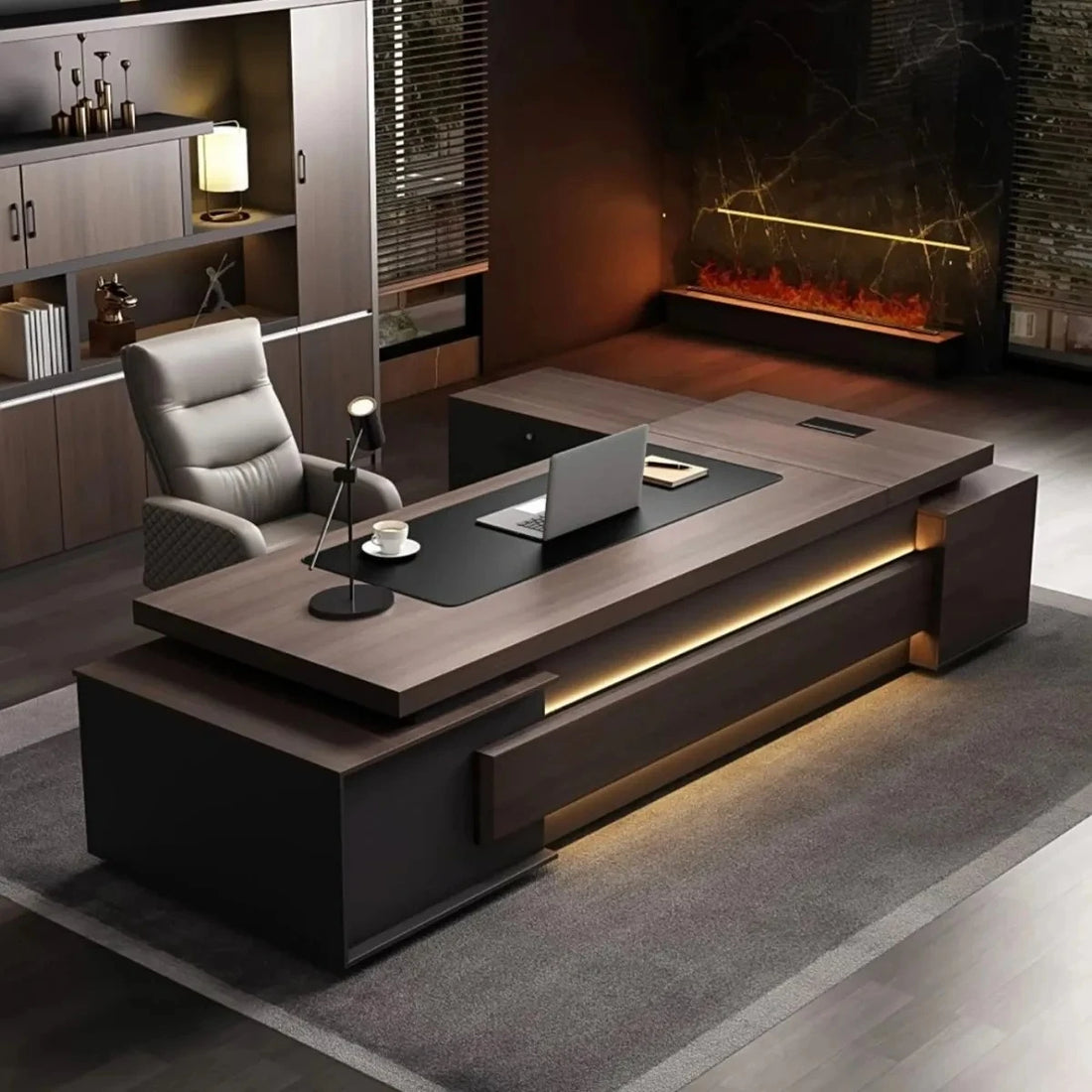High-end Office Desks, High-end Office Desks, High-end Filing Cabinets, Suitable for Boss Offices and President Offices