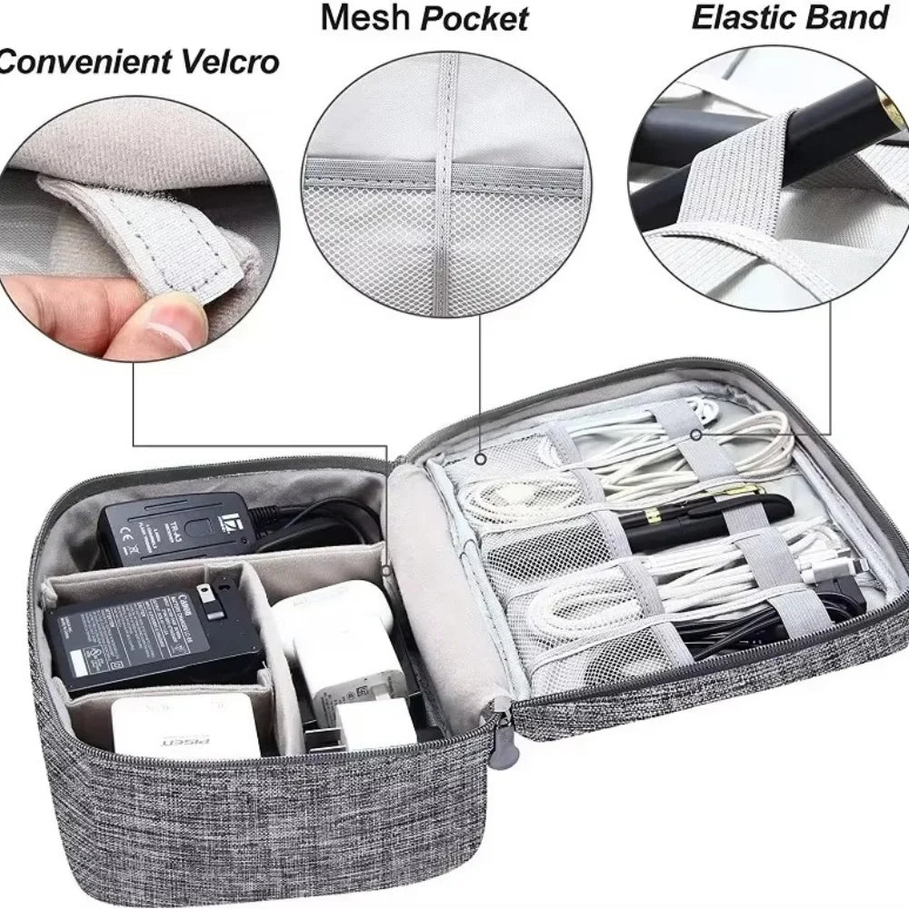 Data Cable Storage Bag Waterproof Folding Bag Electronic Accessories Cable Organizer Portable Data Line Charger Plug Storage Bag