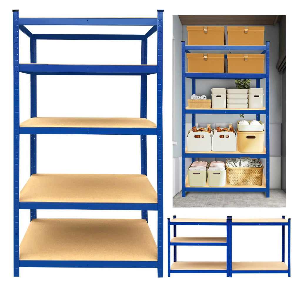 5 Shelves,Storage Shelves,Adjustable Shelves,Easy to Assemble,Total Capacity 875KG,Shelving Unit for Garages and Sheds,Home