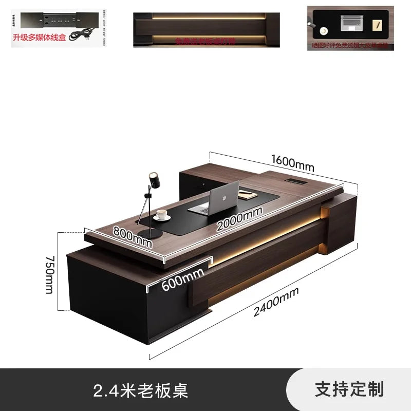 High-end Office Desks, High-end Office Desks, High-end Filing Cabinets, Suitable for Boss Offices and President Offices