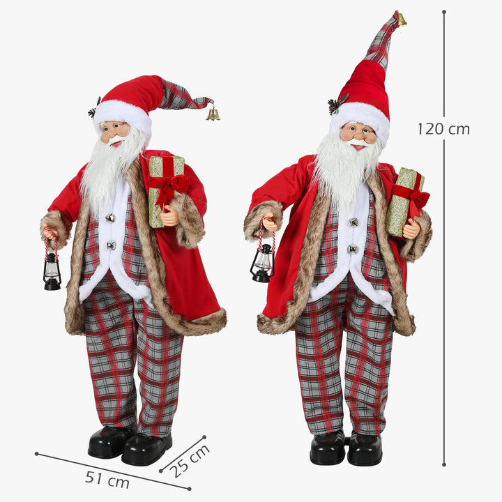 HOMCOM 120cm Tall Santa Claus Animated Santa Figure with Festive Music Sound Activated