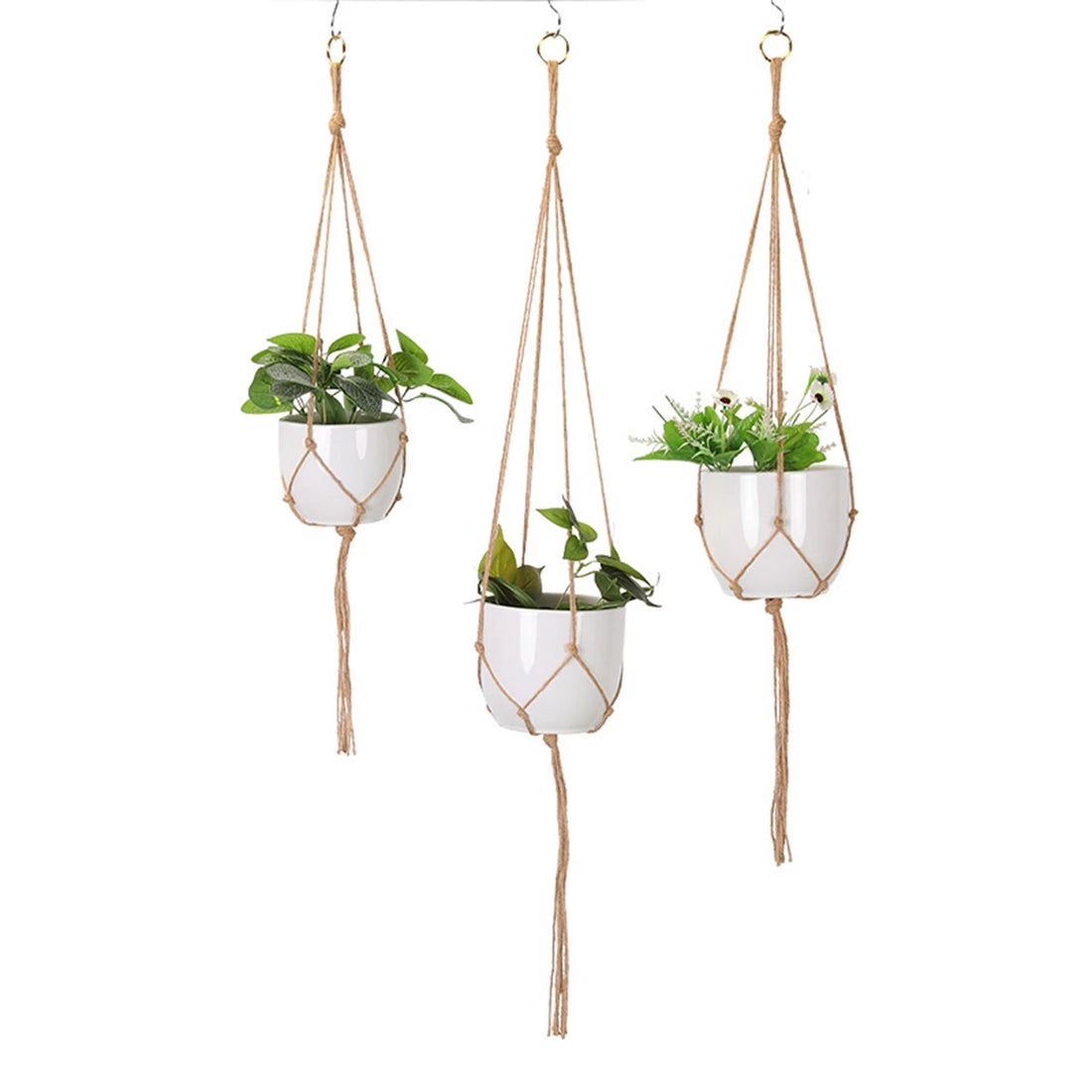 Macrame Handmade Plant Hanger Baskets Flower Pots Holder Balcony Hanging Planter Basket Decor Lifting Rope Home Garden Supplies