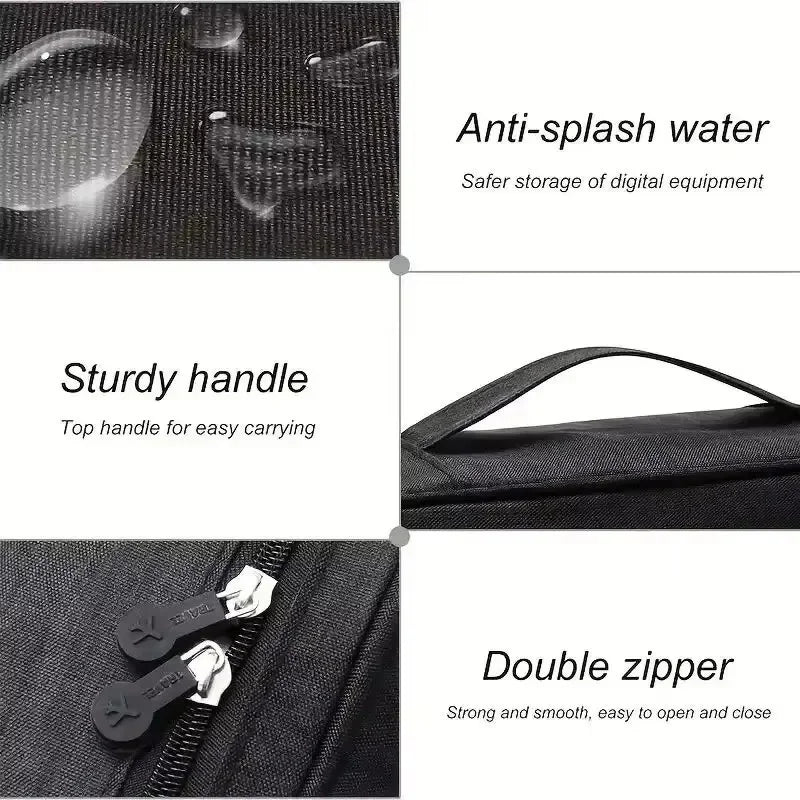Data Cable Storage Bag Waterproof Folding Bag Electronic Accessories Cable Organizer Portable Data Line Charger Plug Storage Bag