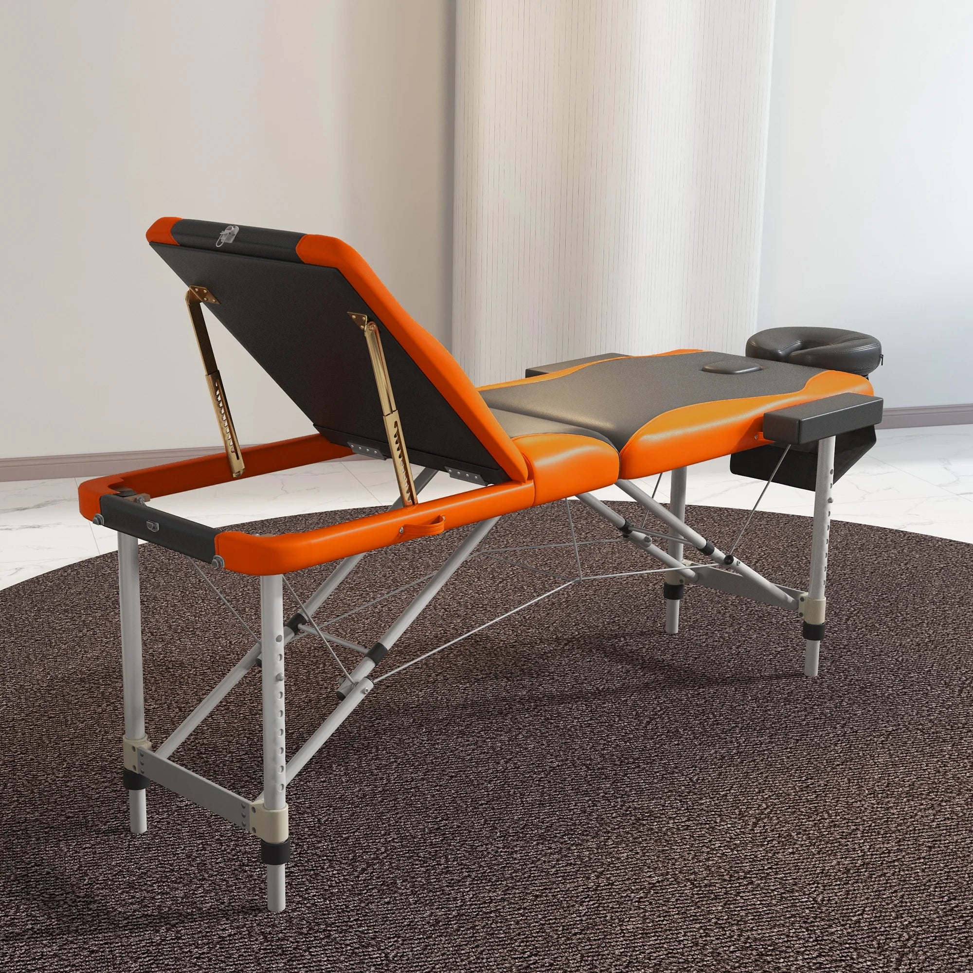 Portable Massage Table Beauty Therapy Couch Bed Spa Aluminum Orange