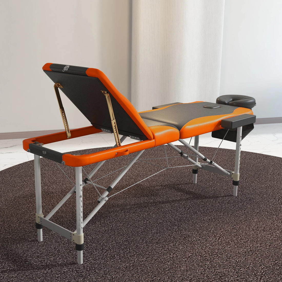 Portable Massage Table Beauty Therapy Couch Bed Spa Aluminum Orange