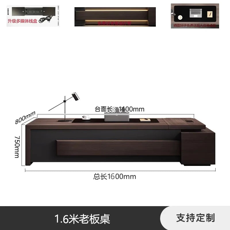 High-end Office Desks, High-end Office Desks, High-end Filing Cabinets, Suitable for Boss Offices and President Offices