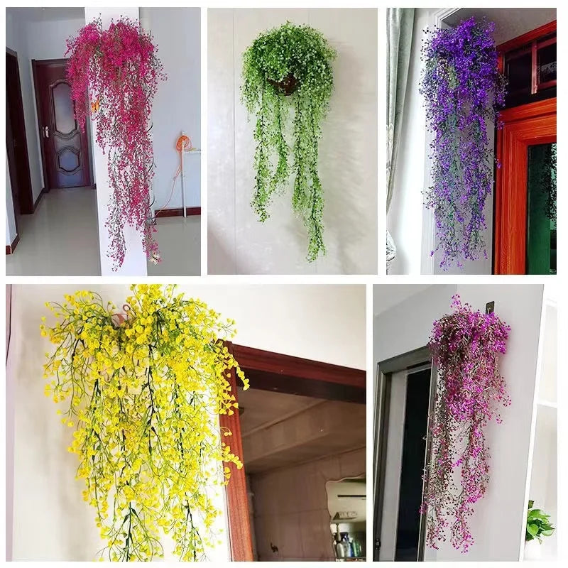 Hand Made Wicker Rattan Flower Planter Wall Hanging Wicker Rattam Basket