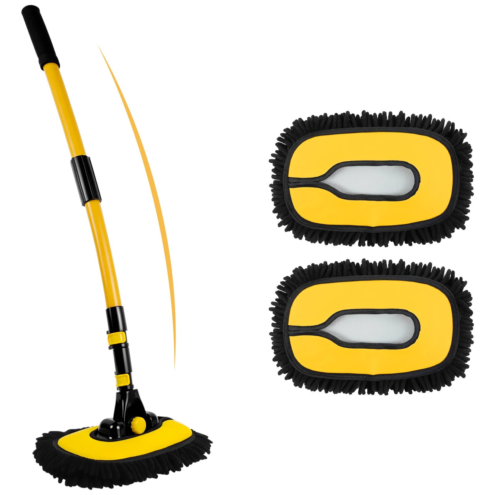15° Arc Retractable Car Cleaning Brush, Portable Brush Set with Storage Bag for RV, Truck and Camper Cleaning
