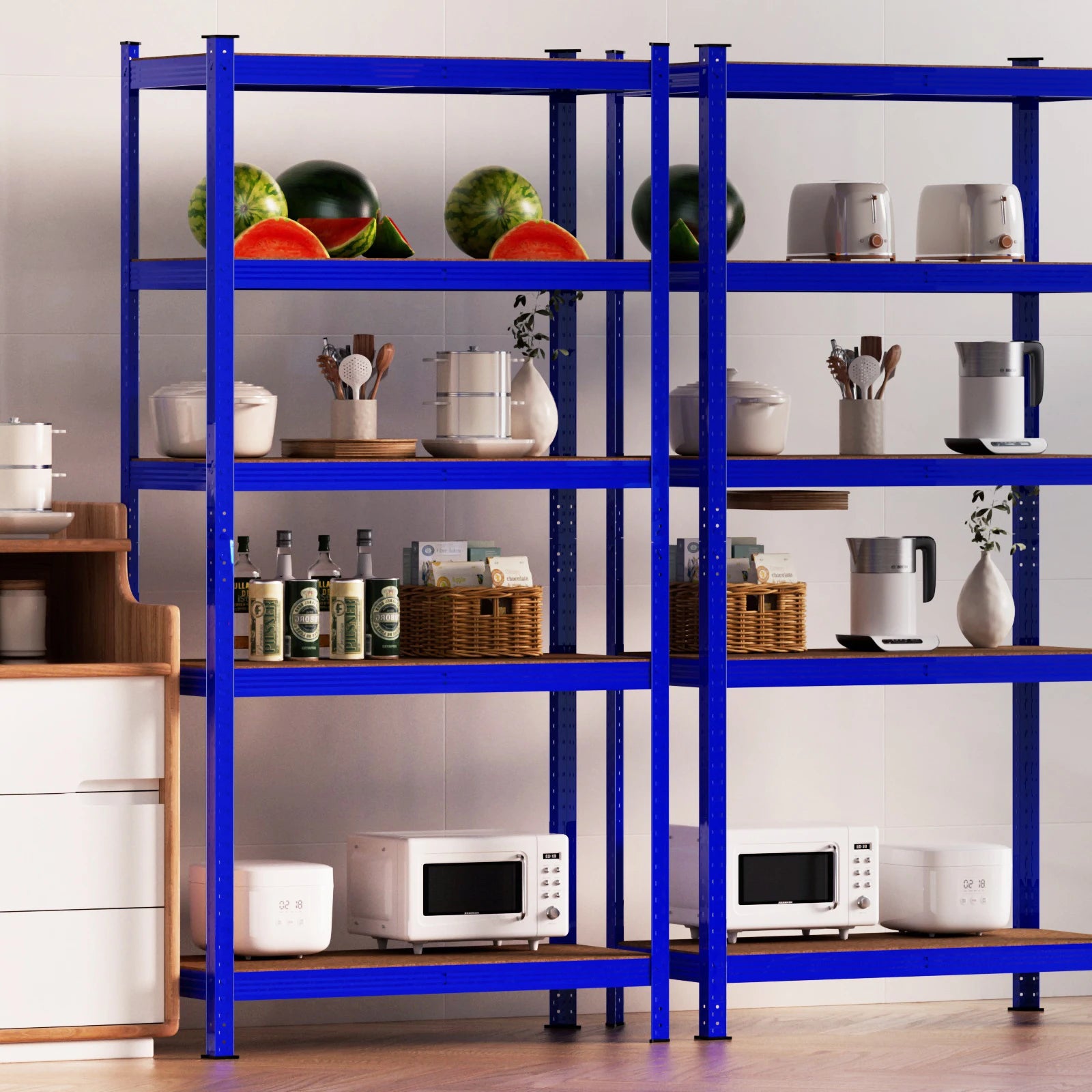 5 Shelves,Storage Shelves,Adjustable Shelves,Easy to Assemble,Total Capacity 875KG,Shelving Unit for Garages and Sheds,Home