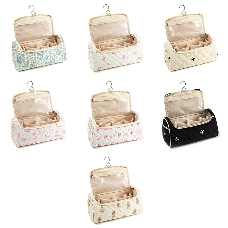 Travel Bag Hangable Storage Bags With Hanging Hook Quilted Travel Case For Airwrap Cotton Hair Tools