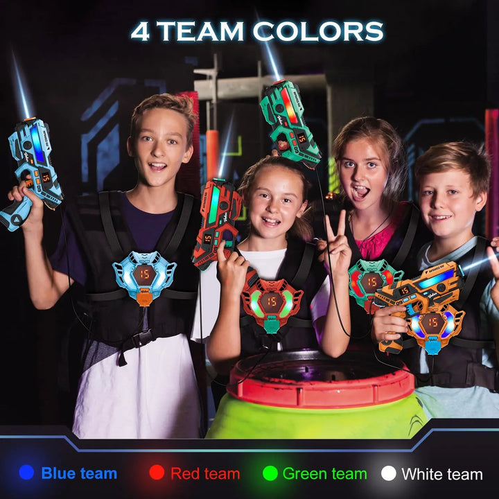 VATOS Laser Tag Guns 2x 4x Players Set Toy Real-time SYNC Pistol Shooting Game Indoor Outdoor Toy Party Christmas Gift For Kids