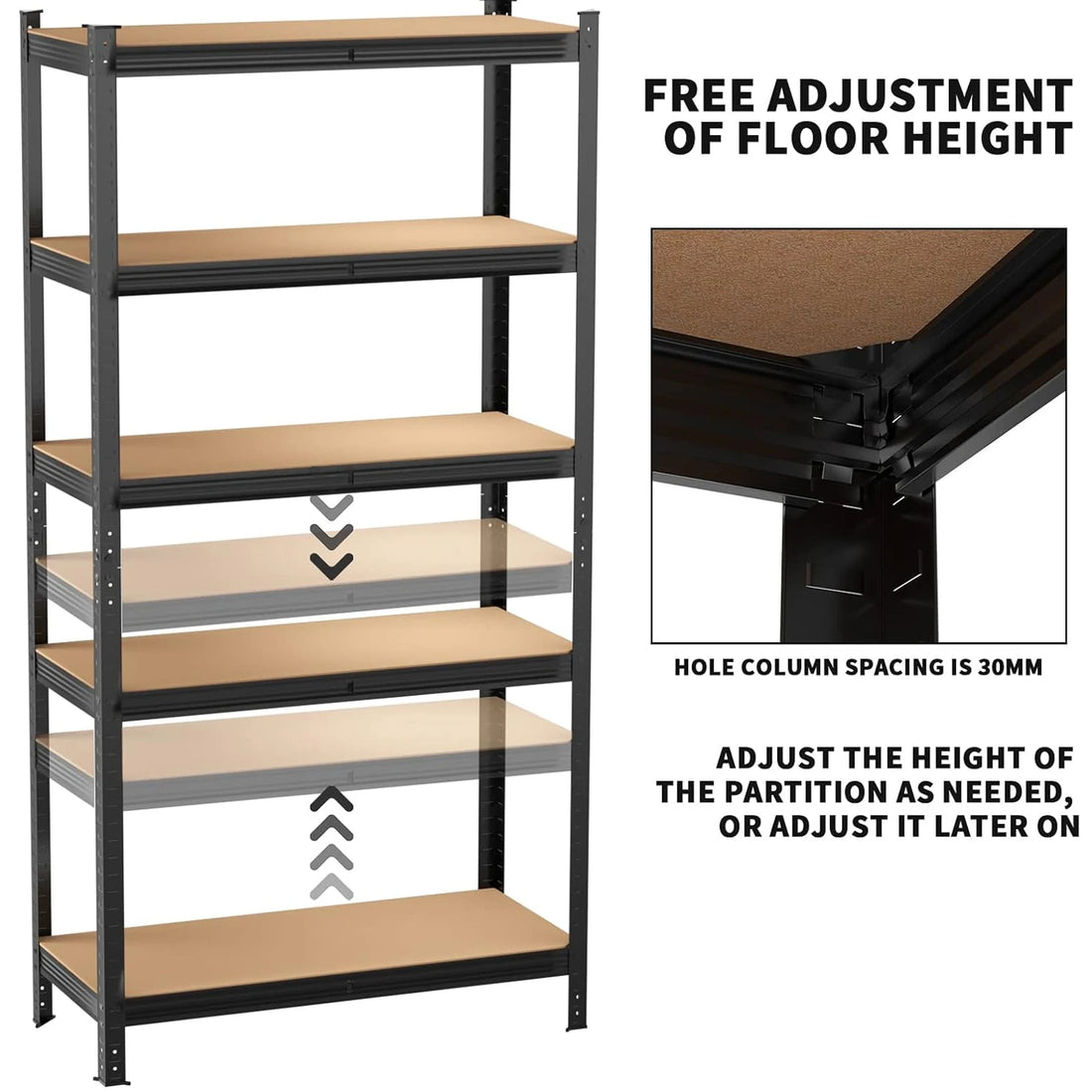 Shelving Unit for Garages & Sheds 150cm/180cm  Height Racking Storage Shelves Metal Shelving 5 Tier Boltless Garage Storage Unit