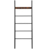 HOOBRO Towel Rack Blanket Ladder Leaning Ladder Rack Bathroom Towel Rack with 5 Crossbars and 5 Hooks Strong Storage Function