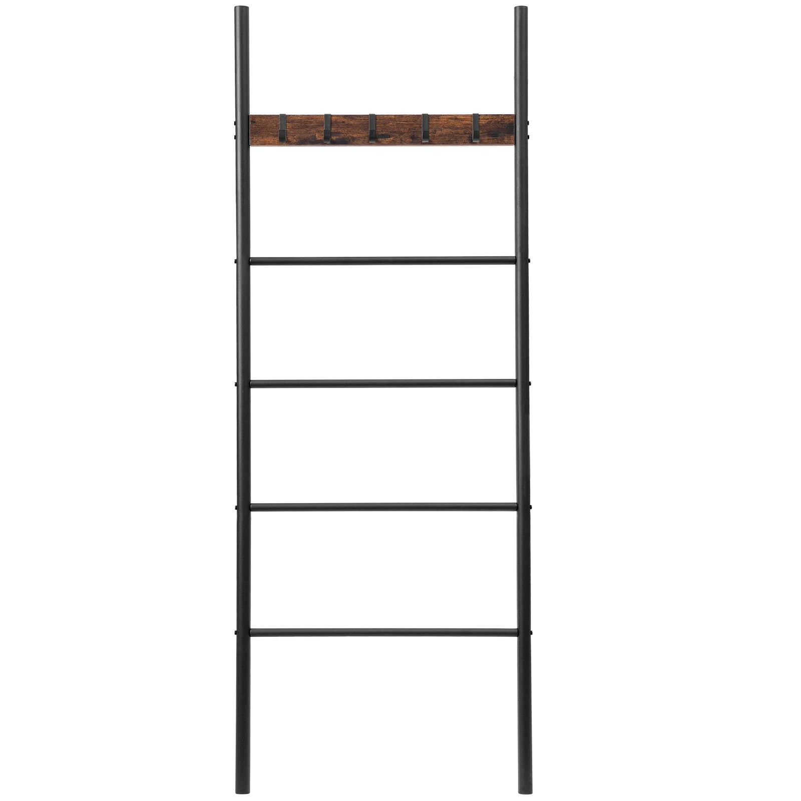 HOOBRO Towel Rack Blanket Ladder Leaning Ladder Rack Bathroom Towel Rack with 5 Crossbars and 5 Hooks Strong Storage Function