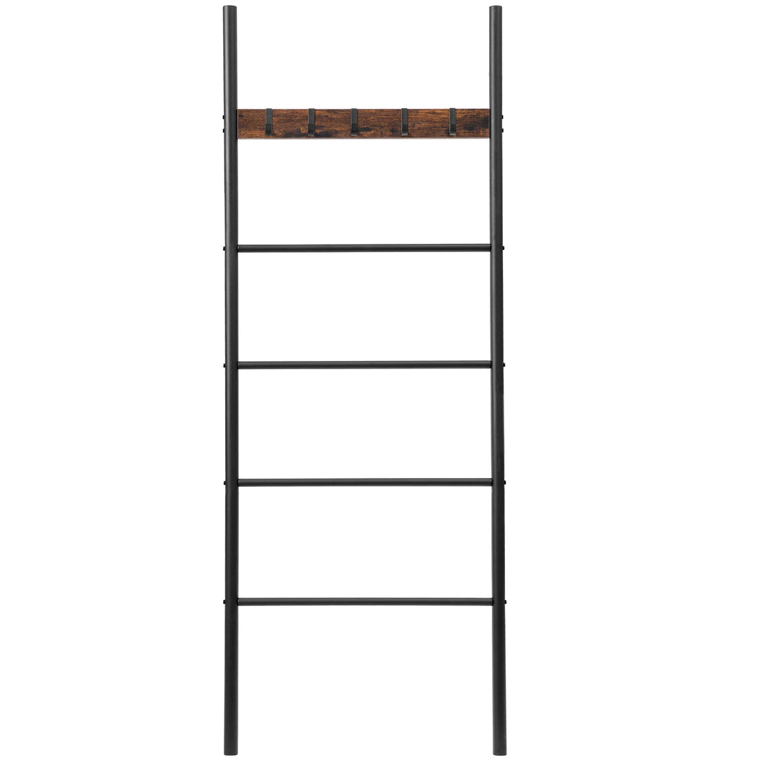HOOBRO Towel Rack Blanket Ladder Leaning Ladder Rack Bathroom Towel Rack with 5 Crossbars and 5 Hooks Strong Storage Function