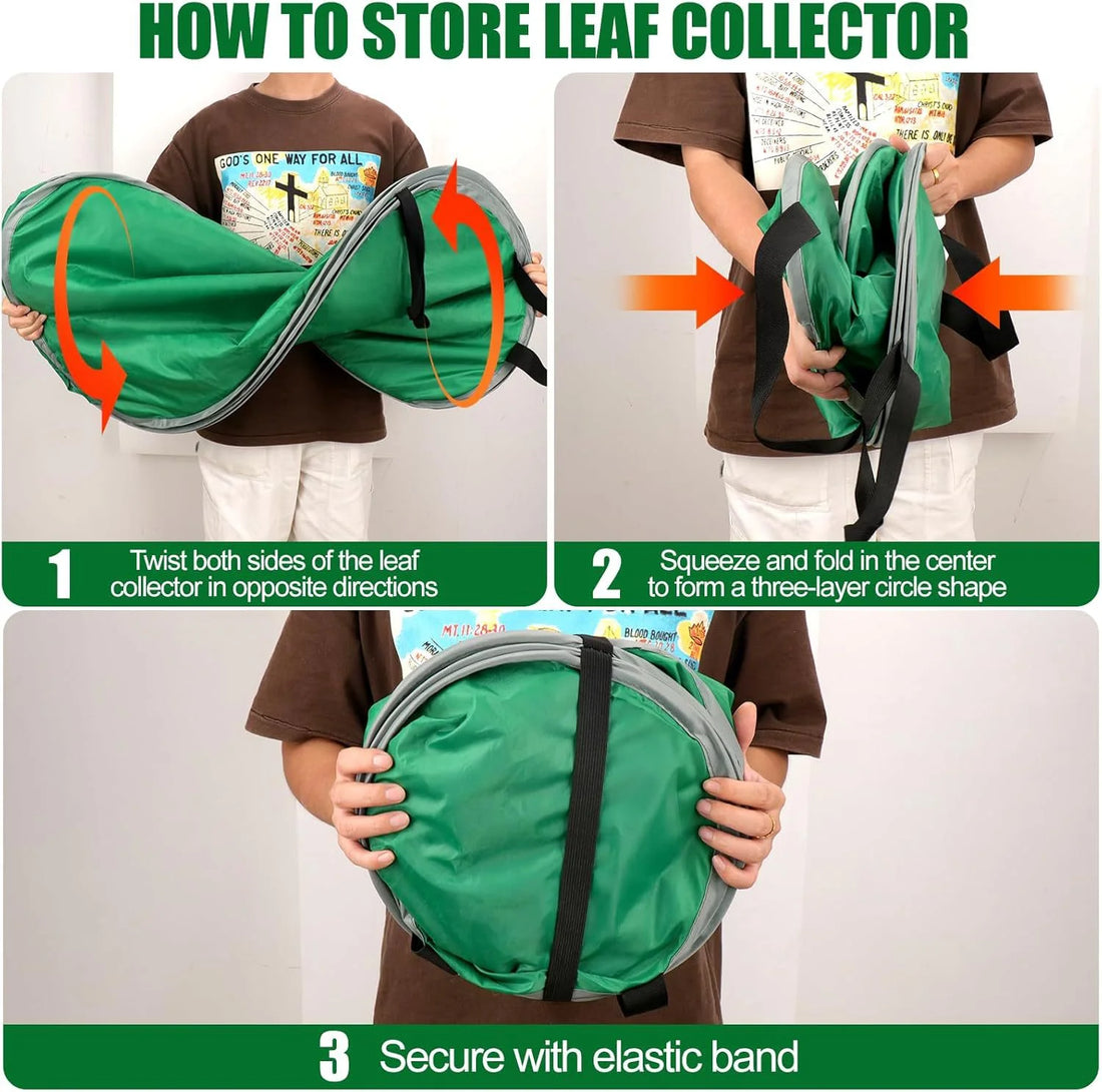 Large Capacity Gardening Garbage Bag, Foldable Leaf Collector, Pop-up Leaf Dustpan Garden Bag, Courtyard Leaf Bag