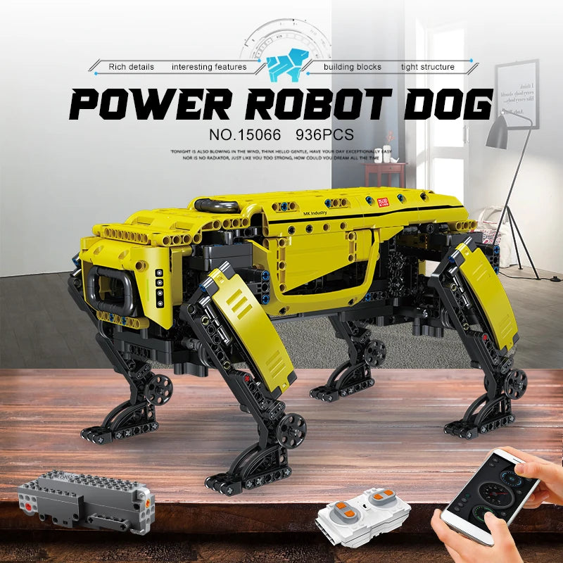 Mould King 15066/15075 Technical Robot Toys The Motorized MK Dynamics Dog Building Block Assembly Robot Brick Kid Christmas Gift