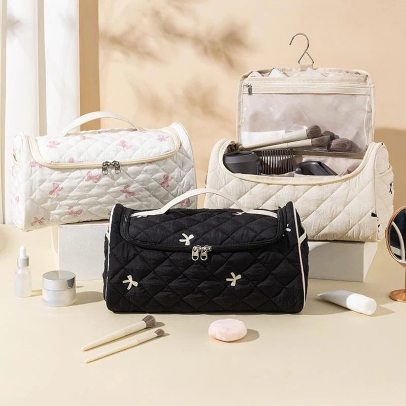 Travel Bag Hangable Storage Bags With Hanging Hook Quilted Travel Case For Airwrap Cotton Hair Tools