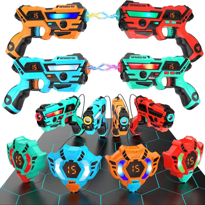 VATOS Laser Tag Guns 2x 4x Players Set Toy Real-time SYNC Pistol Shooting Game Indoor Outdoor Toy Party Christmas Gift For Kids