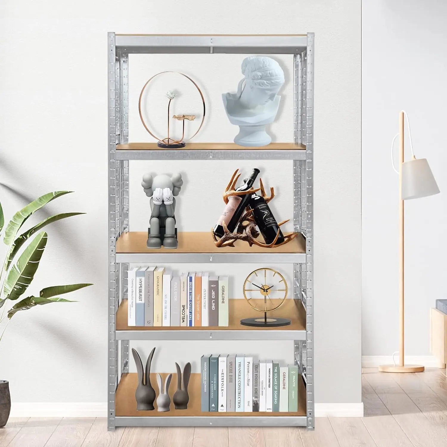 Shelving Unit for Garages & Sheds 150cm/180cm  Height Racking Storage Shelves Metal Shelving 5 Tier Boltless Garage Storage Unit