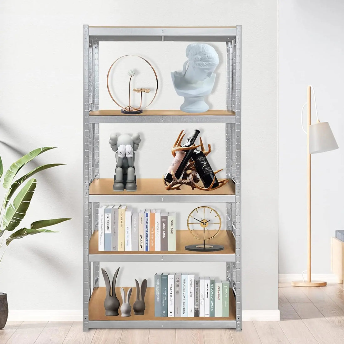 Shelving Unit for Garages & Sheds 150cm/180cm  Height Racking Storage Shelves Metal Shelving 5 Tier Boltless Garage Storage Unit