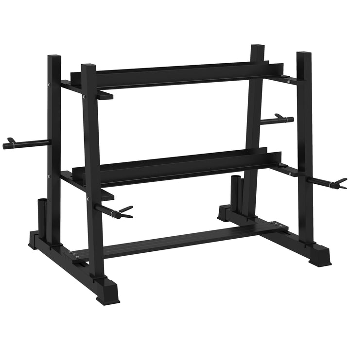 SPORTNOW 3-Tier Dumbbell Rack, Versatile Weight Rack w/ 4 Weight Rods (Rack Only)